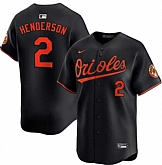 Men's Baltimore Orioles #2 Gunnar Henderson Black Alternate Limited Stitched Jersey Dzhi,baseball caps,new era cap wholesale,wholesale hats